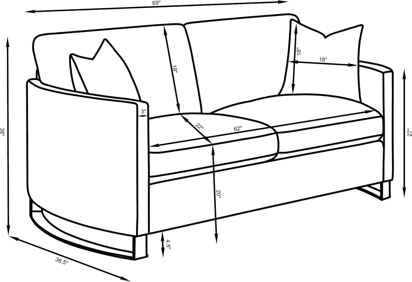 Elegant 2-Piece Velvet Sofa Set for Modern Living Rooms
