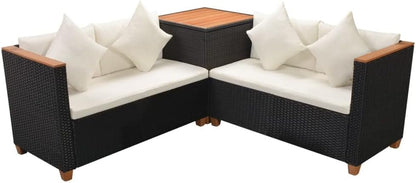 Outdoor 2-Seater Patio Sofa with Cushions