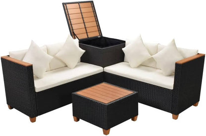 Outdoor 2-Seater Patio Sofa with Cushions