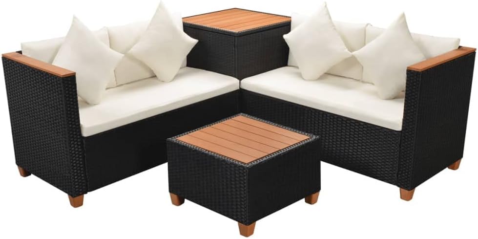 Outdoor 2-Seater Patio Sofa with Cushions