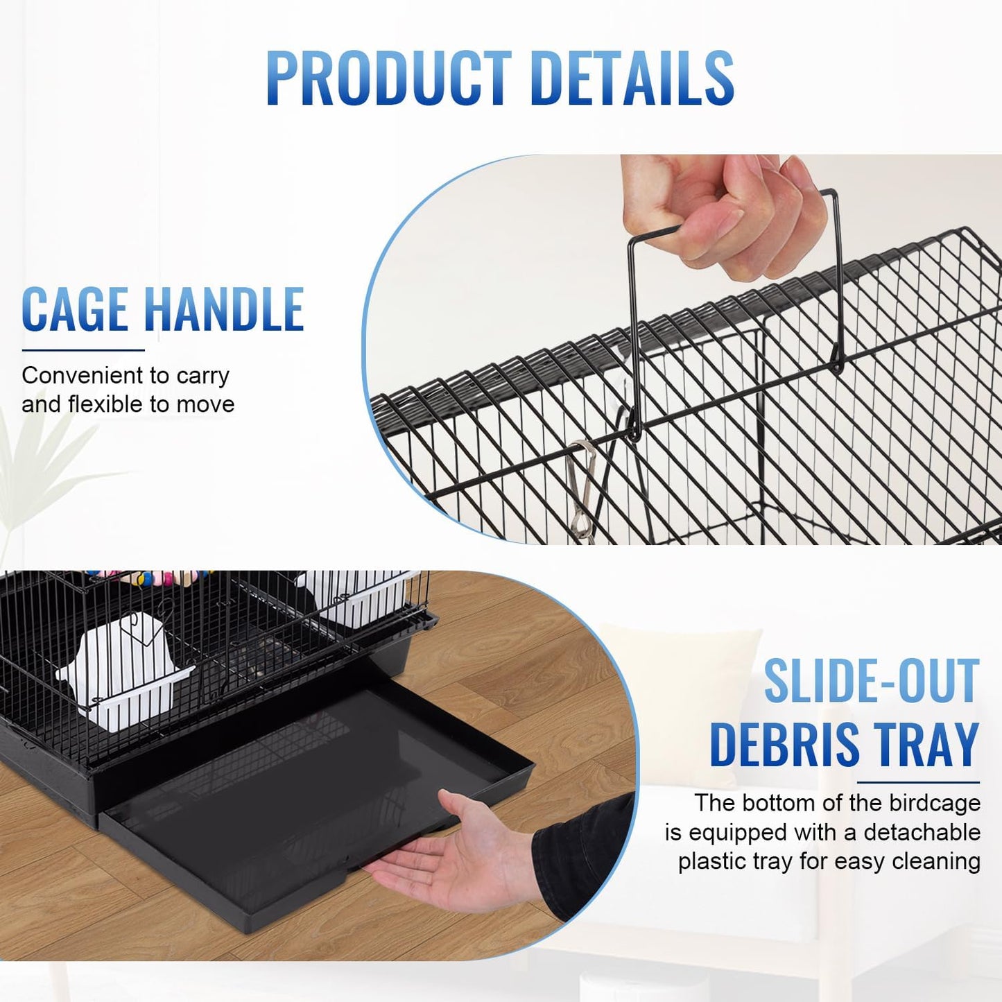 Multi-Functional Bird Cage Small Parrot & Cockatiel Home