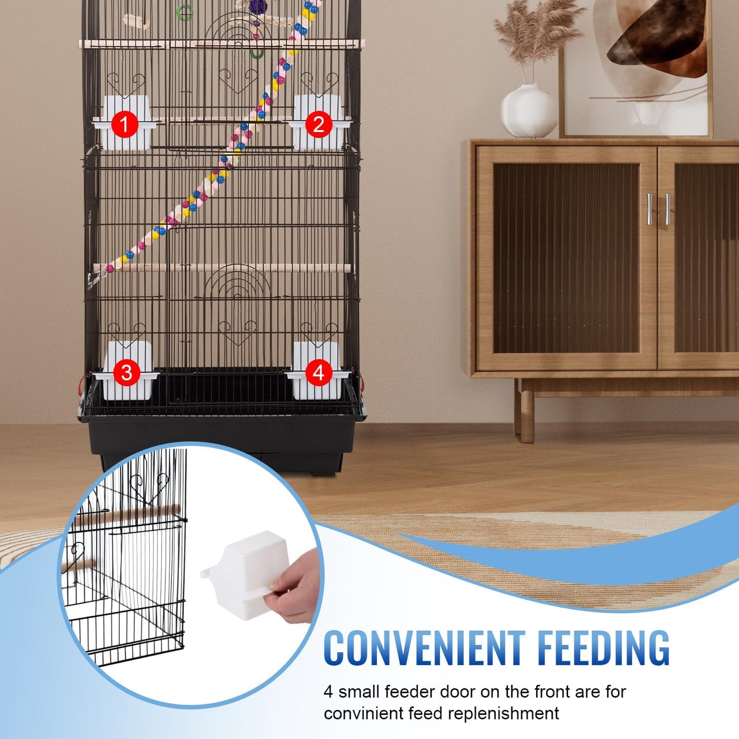 Multi-Functional Bird Cage Small Parrot & Cockatiel Home