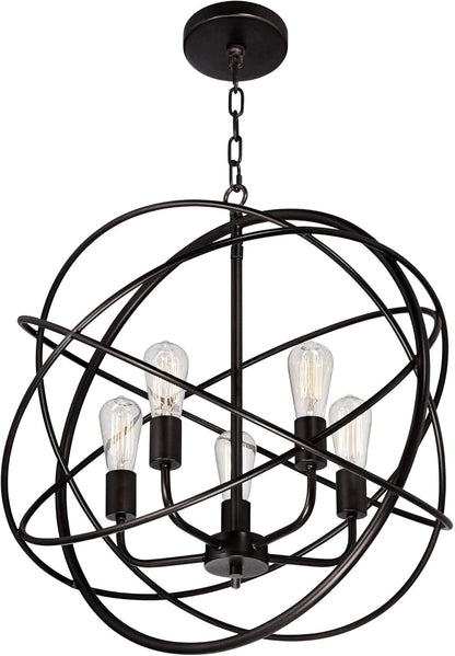 Modern Industrial Chandelier Ceiling Light 5-Light Fixture