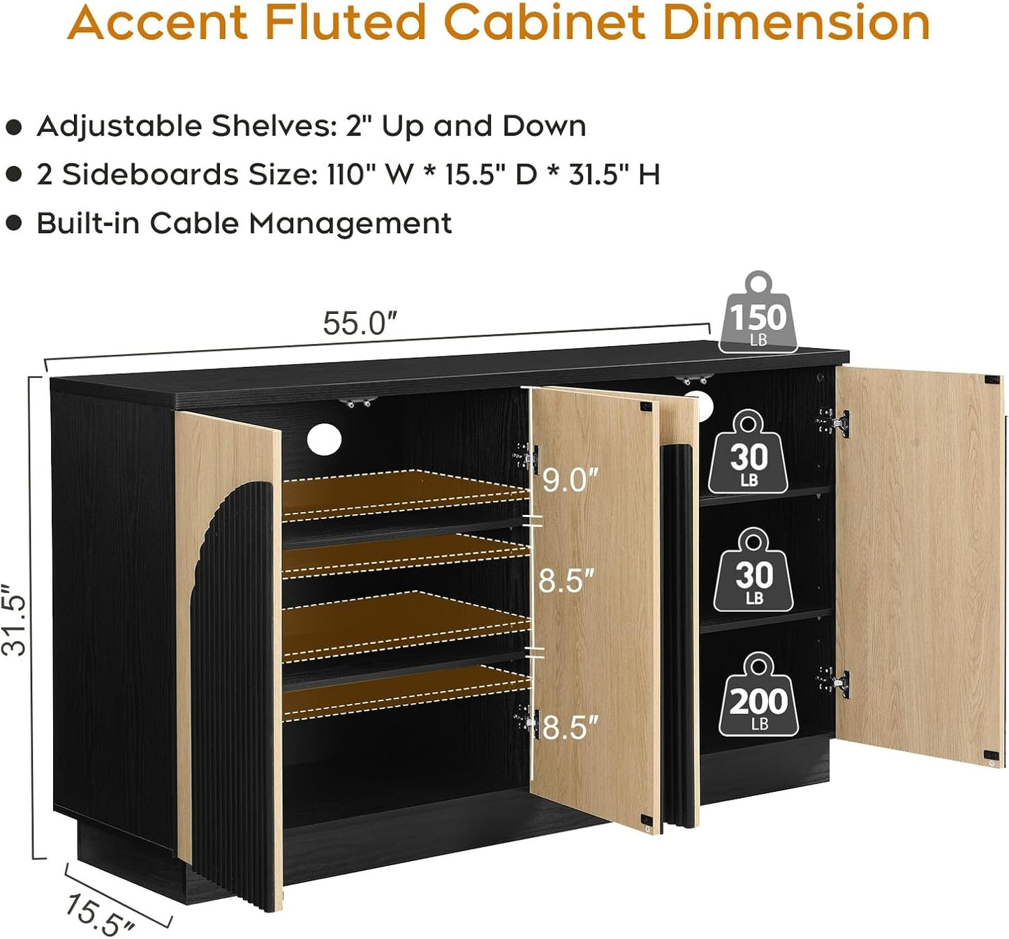 Modern Sideboard Credenza for Stylish Home Storage