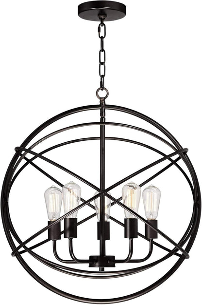 Modern Industrial Chandelier Ceiling Light 5-Light Fixture