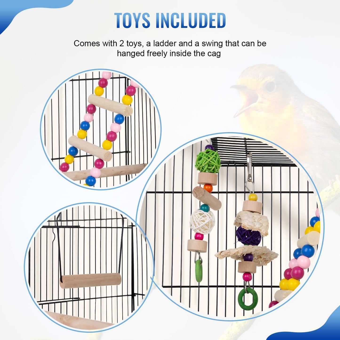 Multi-Functional Bird Cage Small Parrot & Cockatiel Home
