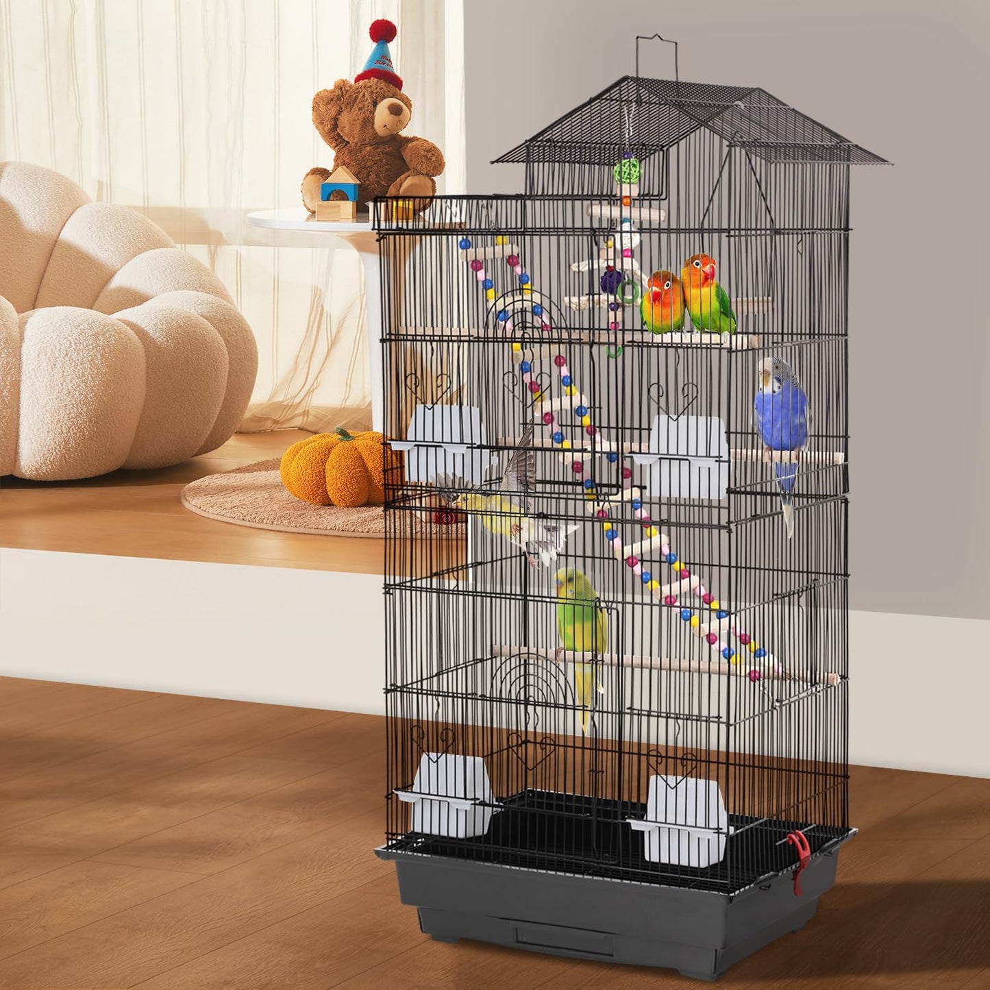 Multi-Functional Bird Cage Small Parrot & Cockatiel Home